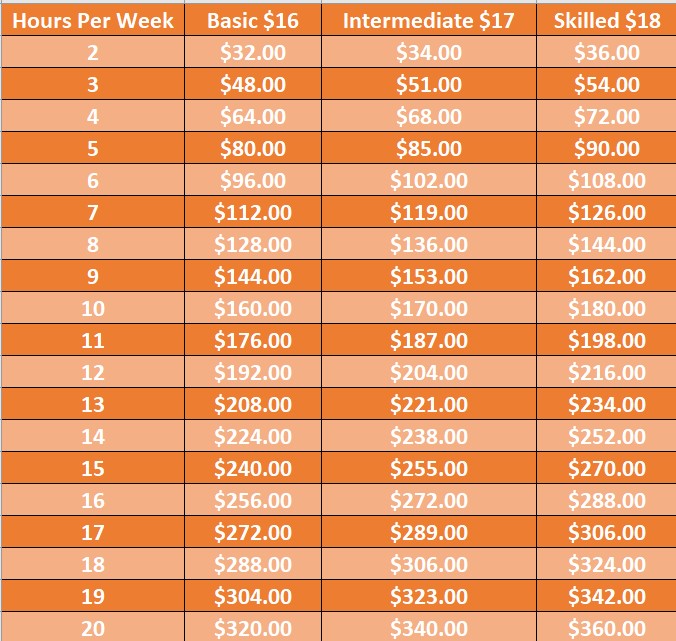 Student Earnings Chart